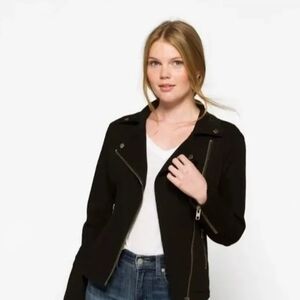 Liverpool Denim Moto Jacket Black Wash Small